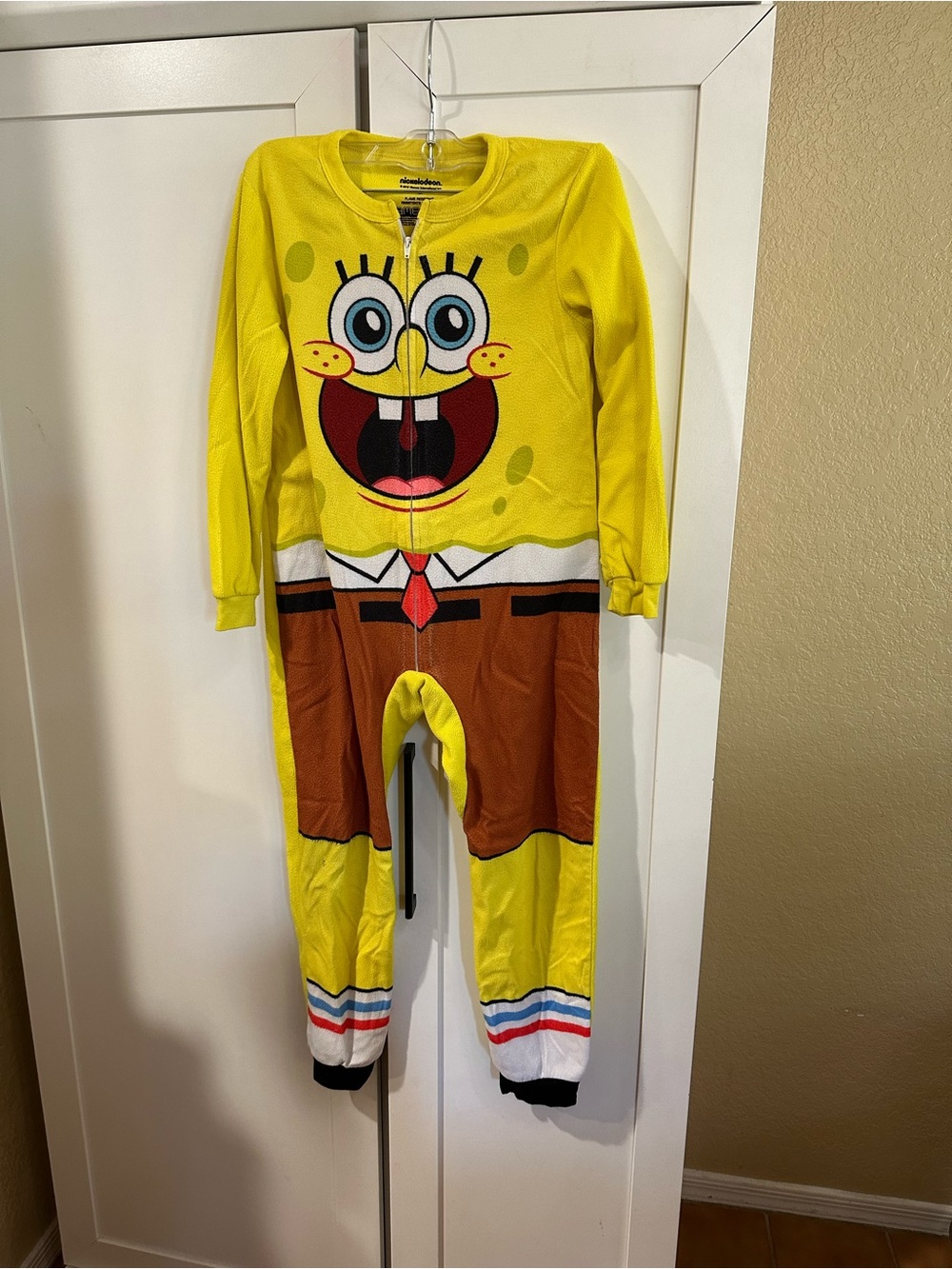 Sz 8 SpongeBob Kids Yellow One-Piece Pajama